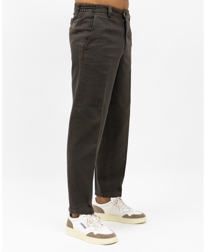 Briglia - Portofino Wide Leg Cotton Trousers for Men in Dark Brown PORTOFINOD400121 46 I25