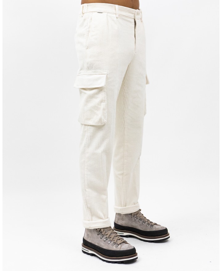 A Trip In A Bag - Men's Cream Wide Rib Velvet Pants ATF5510 025 IVORY I25