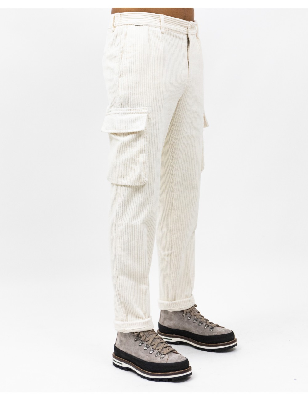 A Trip In A Bag - Men's Cream Wide Rib Velvet Pants ATF5510 025 IVORY I25