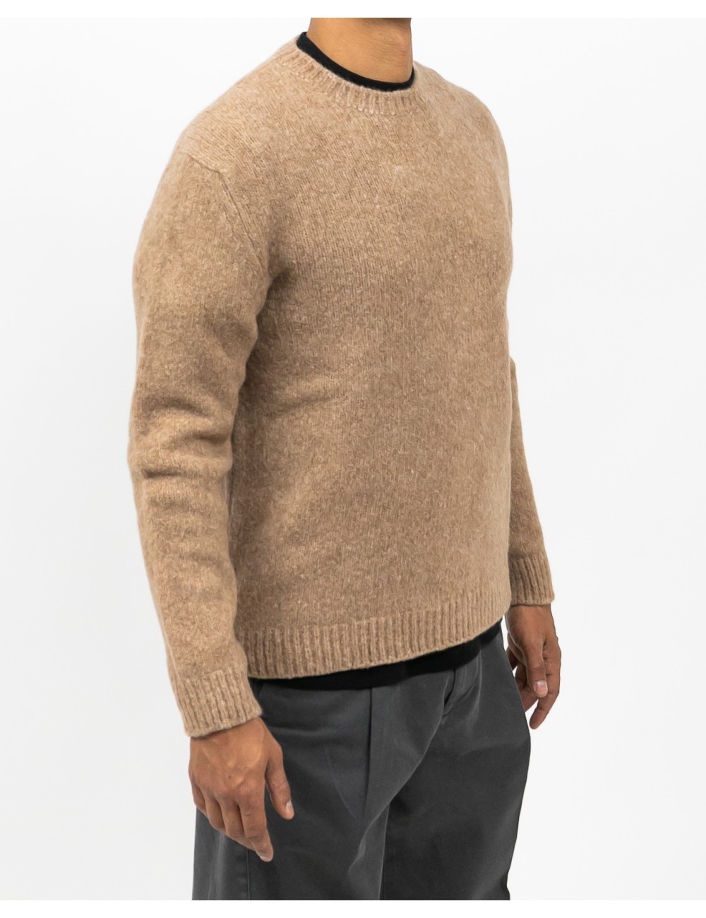 Settefili - Men's Camel Crew Neck RAVEL6H VE4 I25
