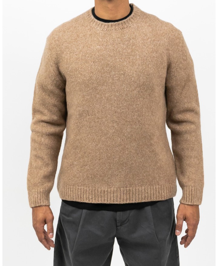 Settefili - Men's Camel Crew Neck RAVEL6H VE4 I25
