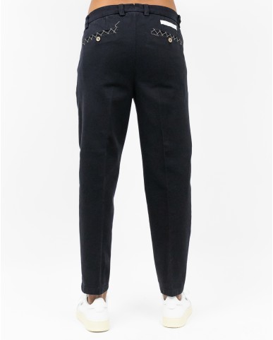 Briglia - Pantalone Portofino Gamba Larga Cotone Blu Uomo PORTOFINOD400121 11 I25