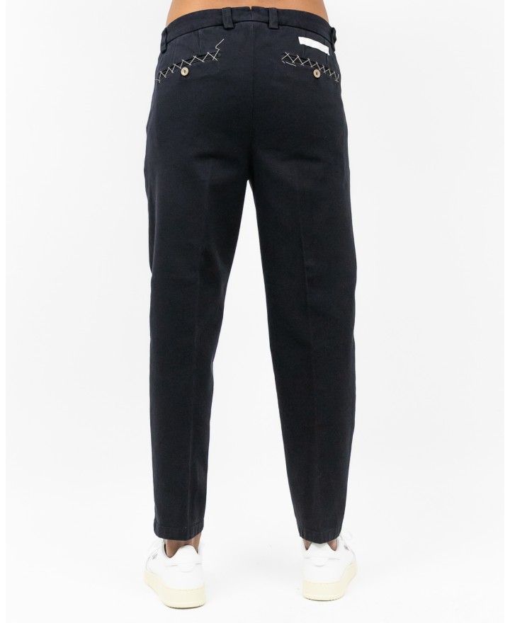 Briglia - Pantalone Portofino Gamba Larga Cotone Blu Uomo PORTOFINOD400121 11 I25