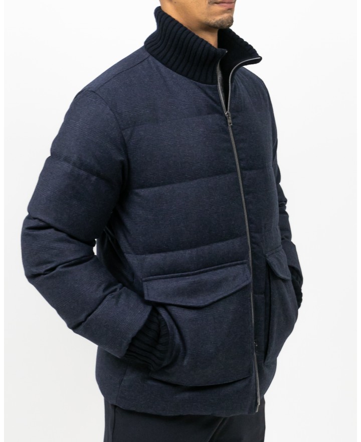 Herno - Men's Blue Wool and Cashmere Down Jacket PI001301U 33452 9200 I25