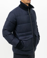 Herno - Men's Blue Wool and Cashmere Down Jacket PI001301U 33452 9200 I25