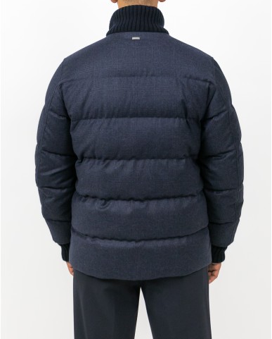 Herno - Men's Blue Wool and Cashmere Down Jacket PI001301U 33452 9200 I25