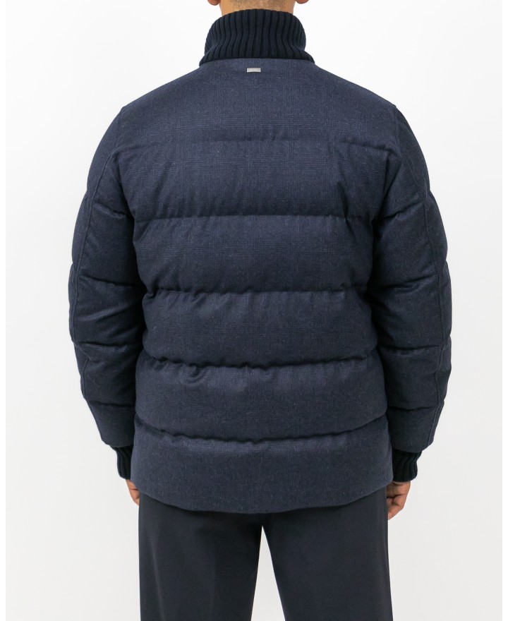 Herno - Men's Blue Wool and Cashmere Down Jacket PI001301U 33452 9200 I25