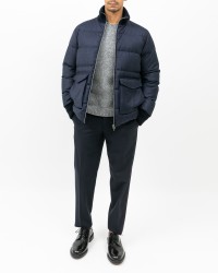 Herno - Men's Blue Wool and Cashmere Down Jacket PI001301U 33452 9200 I25