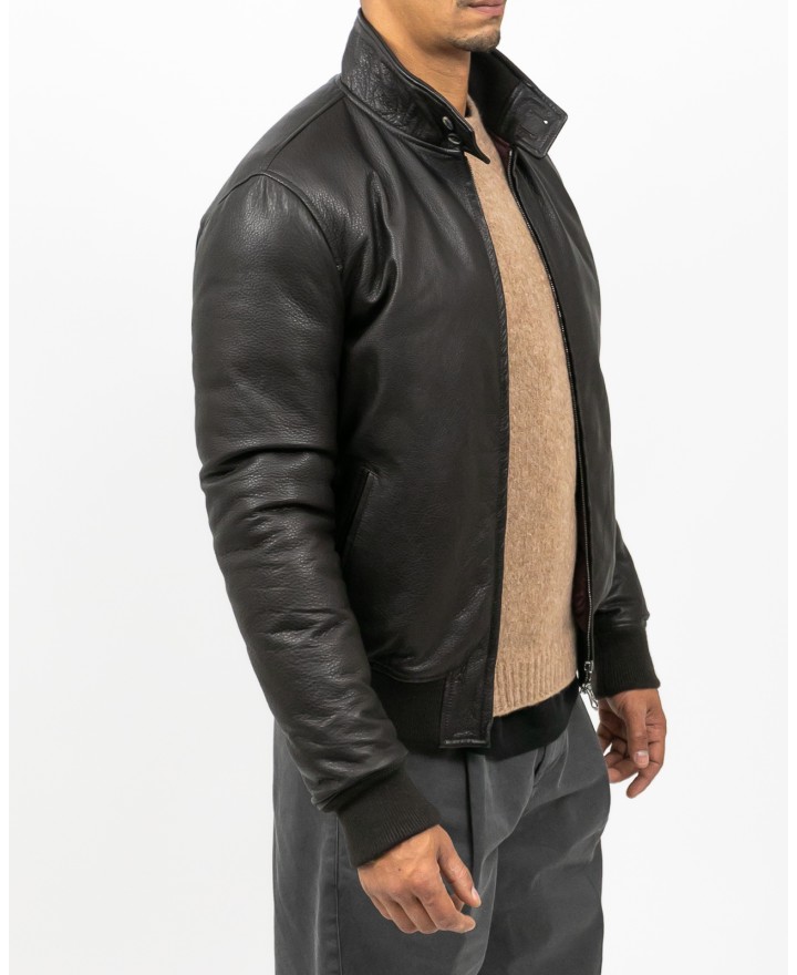 Stewart - Giubbotto Imbottito Nuvola Pelle Marrone Uomo GZDU180APIMISZF00070 I25