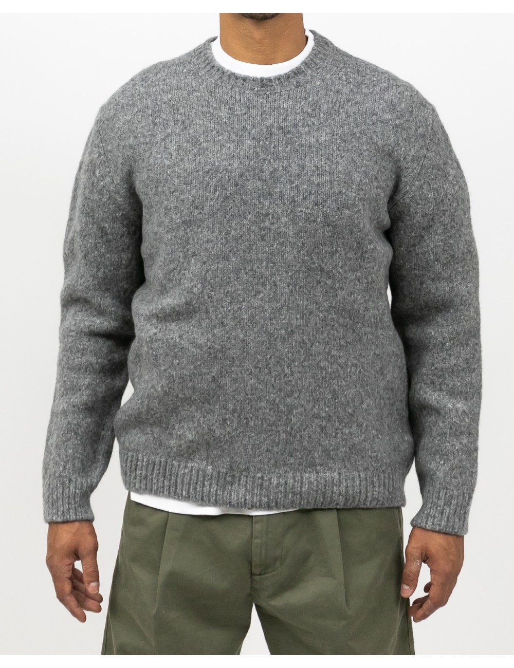 Settefili - Men's Gray Crew Neck RAVEL6H VE7 I25