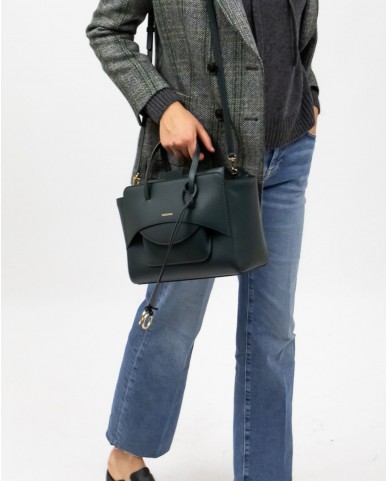 Hidesins - Borsa Flap M Pelle Verde Donna FL12TR58164 DARK GRE I25