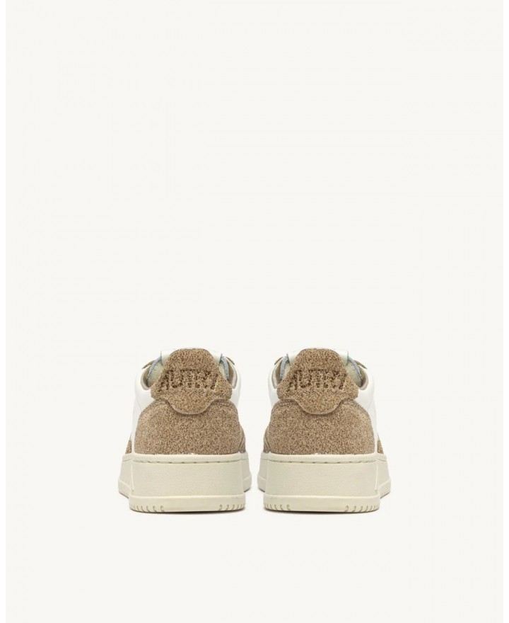 Autry - Medalist Two-Tone Glitter Beige Leather Women's Shoe AULW TA03 CON