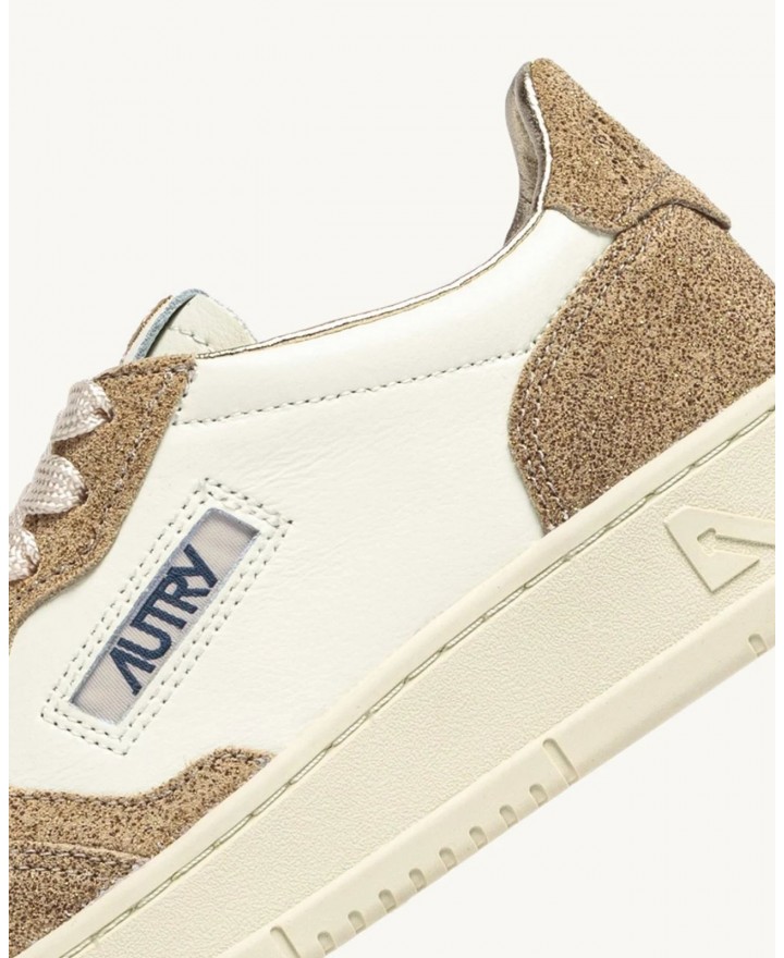 Autry - Medalist Two-Tone Glitter Beige Leather Women's Shoe AULW TA03 CON