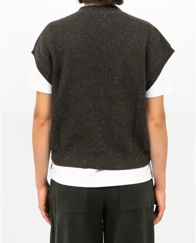 Peserico - Gilet Lana Cashmere Marrone Donna S99418F12 851 I25