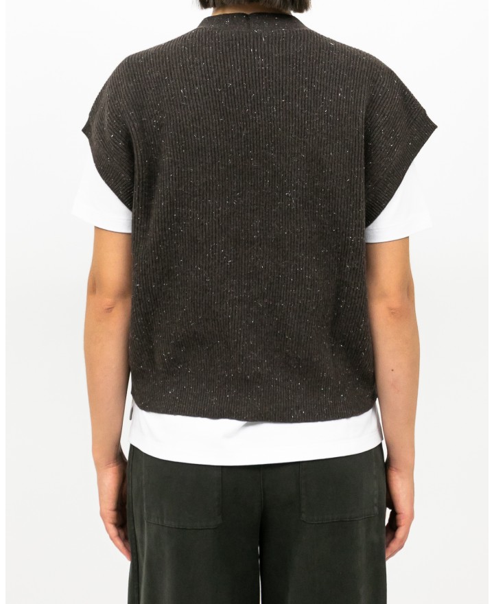 Peserico - Gilet Lana Cashmere Marrone Donna S99418F12 851 I25