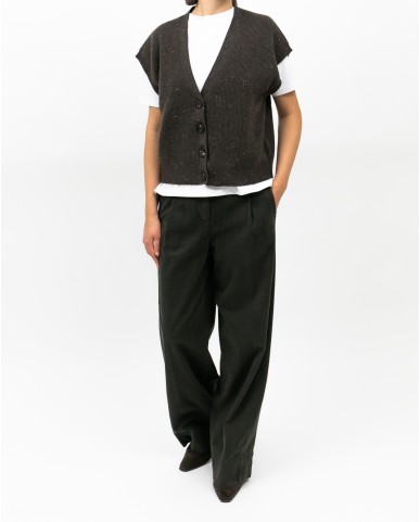 Peserico - Gilet Lana Cashmere Marrone Donna S99418F12 851 I25