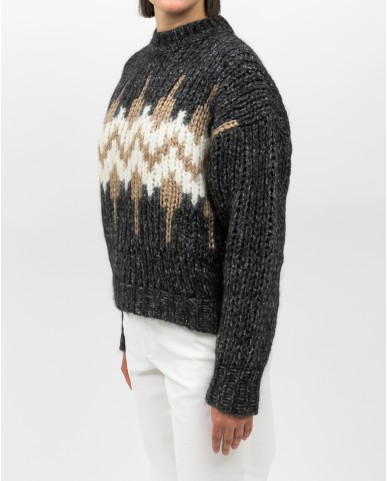 Peserico - Maglia Alpaca Norvegese Antracite Donna S99408F03 73C I25