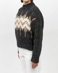 Peserico - Maglia Alpaca Norvegese Antracite Donna S99408F03 73C I25