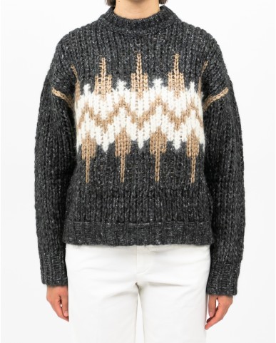 Peserico - Maglia Alpaca Norvegese Antracite Donna S99408F03 73C I25