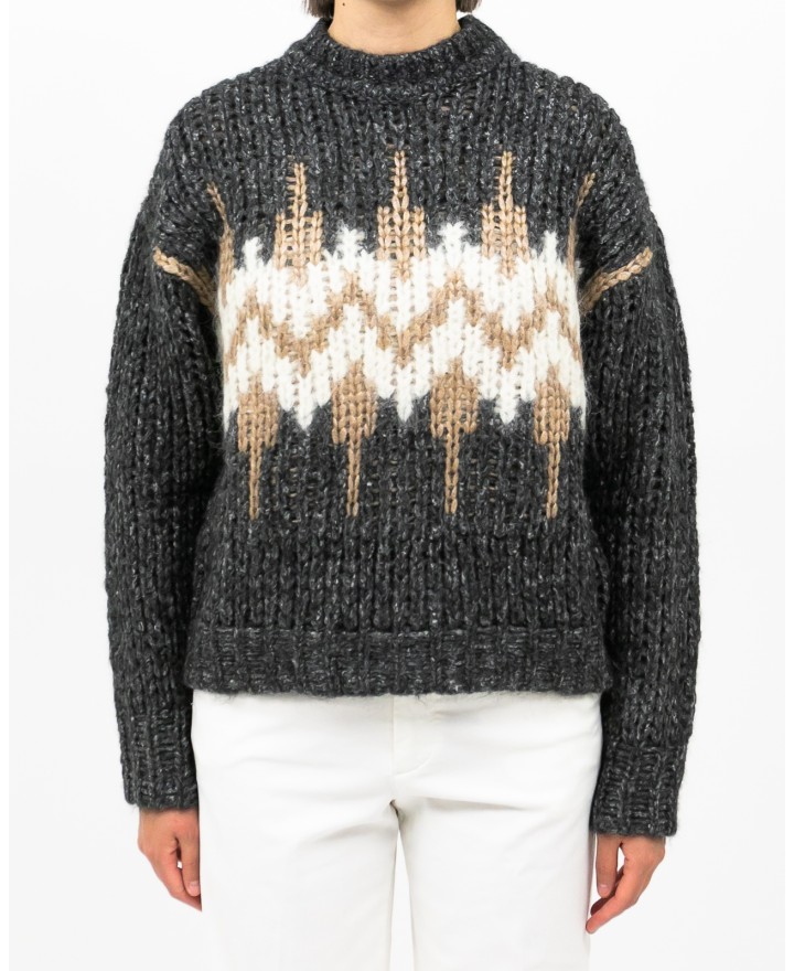 Peserico - Maglia Alpaca Norvegese Antracite Donna S99408F03 73C I25