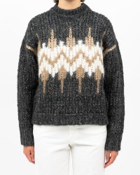 Peserico - Maglia Alpaca Norvegese Antracite Donna S99408F03 73C I25