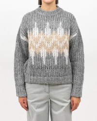 Peserico - Maglia Alpaca Norvegese Grigia Donna S99408F03 71C I25