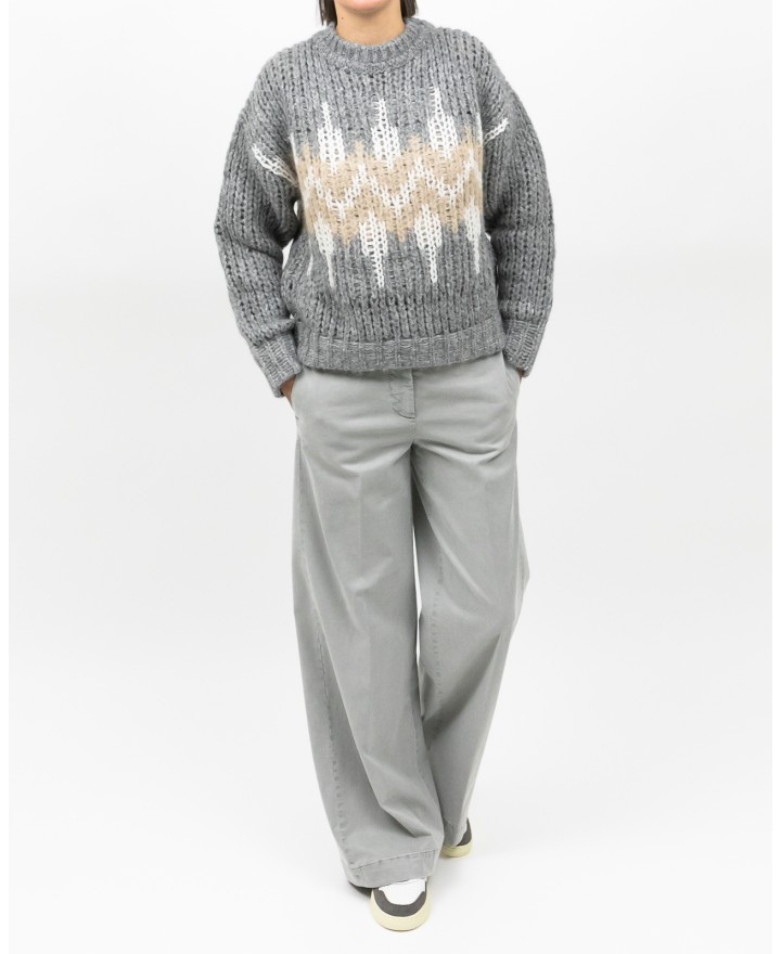 Peserico - Maglia Alpaca Norvegese Grigia Donna S99408F03 71C I25