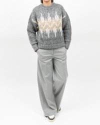 Peserico - Maglia Alpaca Norvegese Grigia Donna S99408F03 71C I25