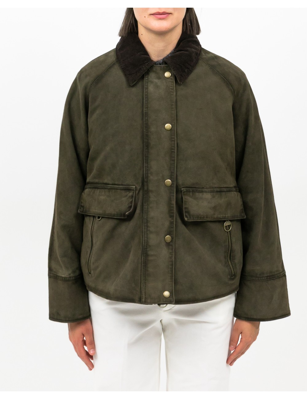 The Jackie - Women's Green Glamis Suede Jacket GLIS IT BURS 651 I25