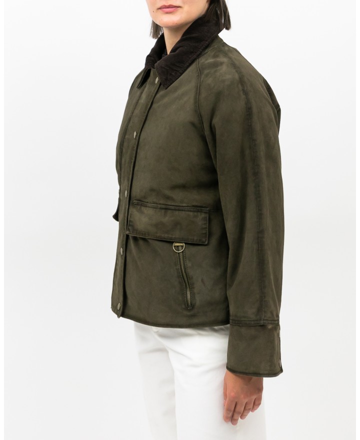 The Jackie - Women's Green Glamis Suede Jacket GLIS IT BURS 651 I25