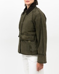 The Jackie - Women's Green Glamis Suede Jacket GLIS IT BURS 651 I25