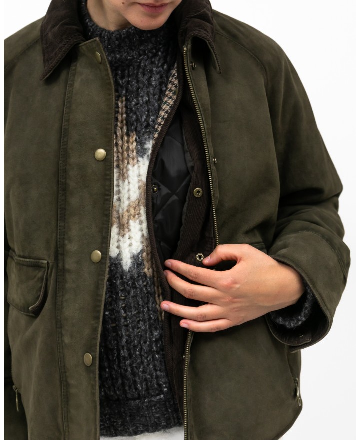 The Jackie - Women's Green Glamis Suede Jacket GLIS IT BURS 651 I25