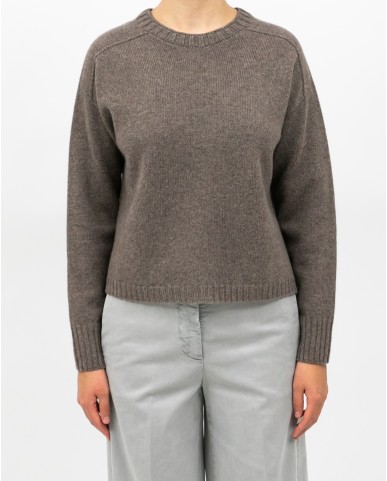 Arovescio - Maglia Girocollo Lana Nocciola Donna W1615/06 112 COCCO I25