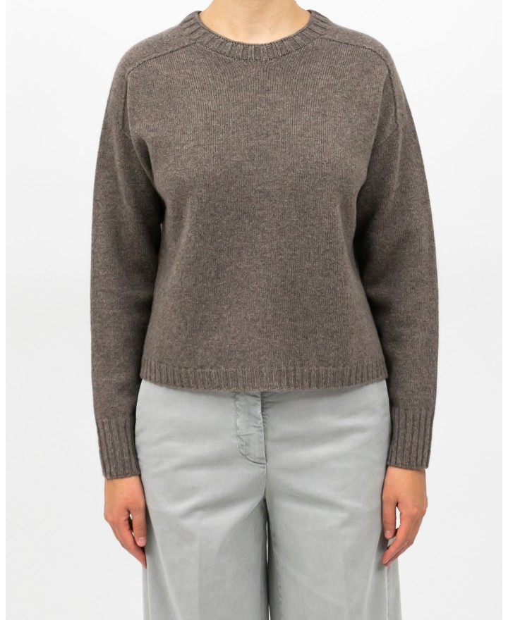 Arovescio - Maglia Girocollo Lana Nocciola Donna W1615/06 112 COCCO I25