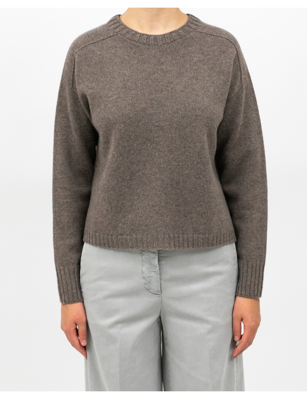 Arovescio - Maglia Girocollo Lana Nocciola Donna W1615/06 112 COCCO I25