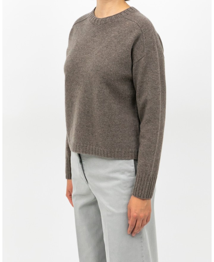 Arovescio - Maglia Girocollo Lana Nocciola Donna W1615/06 112 COCCO I25