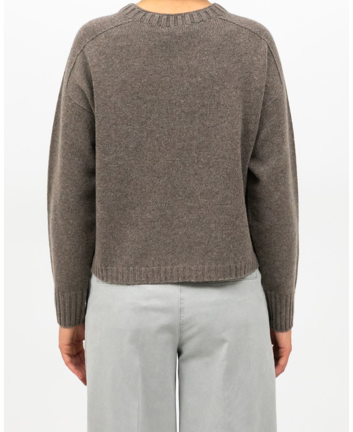 Arovescio - Maglia Girocollo Lana Nocciola Donna W1615/06 112 COCCO I25