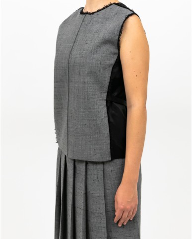 Tela - Top Gilet Miglio Grigio Donna 170046 V001 GRIGIO I25