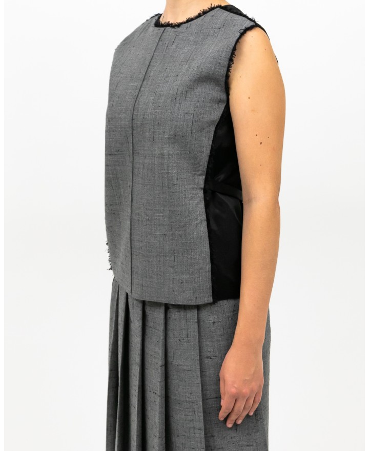 Tela - Top Gilet Miglio Grigio Donna 170046 V001 GRIGIO I25