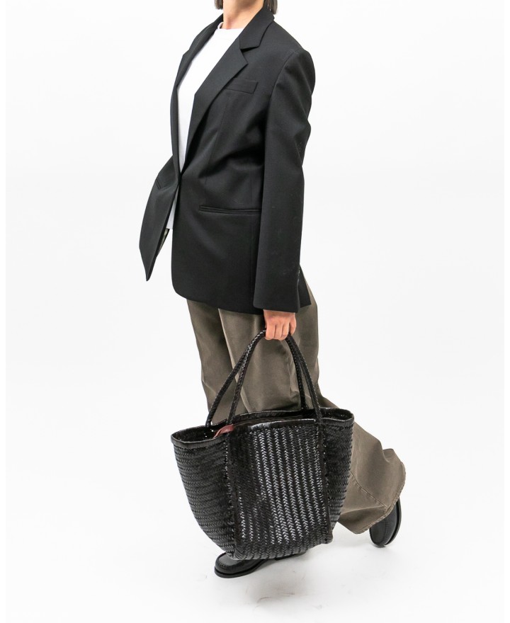 Tela - Women's Black Single-Breasted Diver Jacket 060098 X001 NERO I25