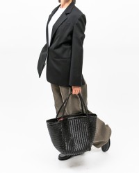 Tela - Women's Black Single-Breasted Diver Jacket 060098 X001 NERO I25