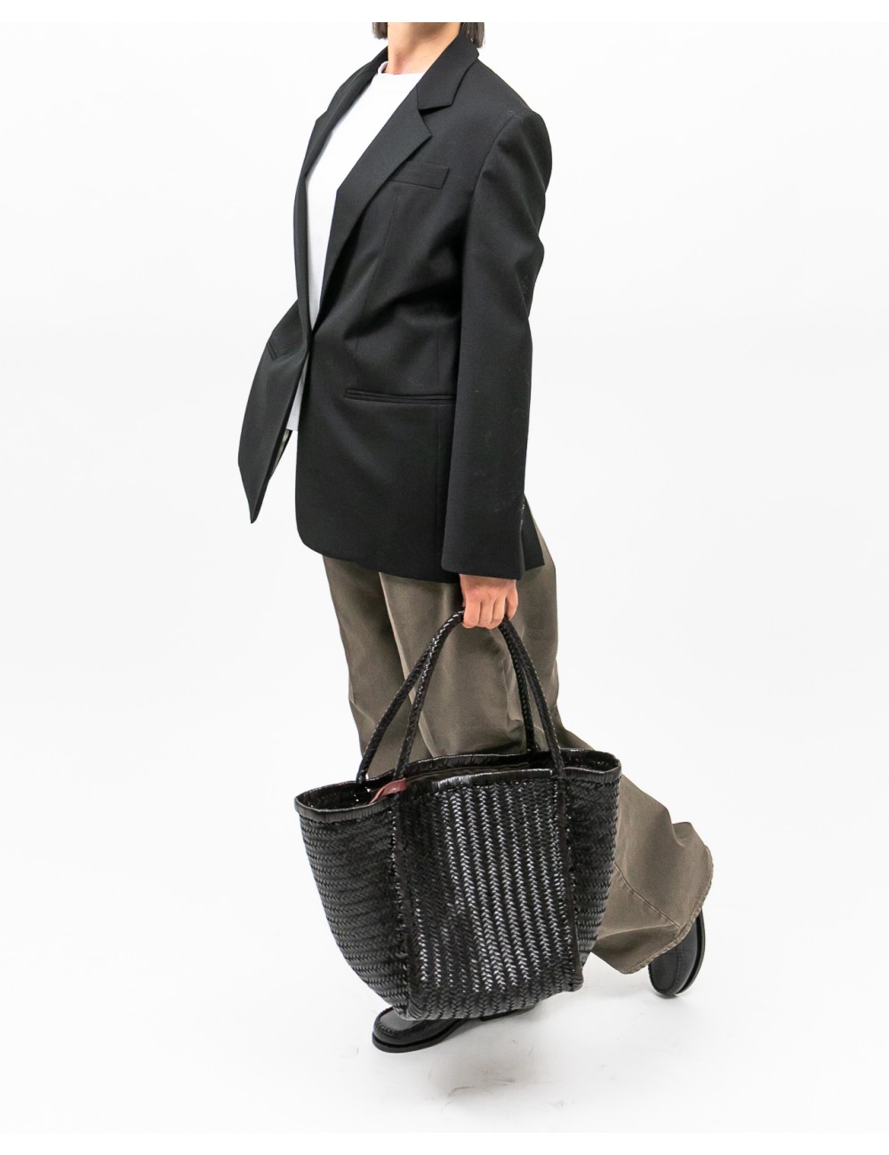 Tela - Women's Black Single-Breasted Diver Jacket 060098 X001 NERO I25