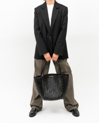 Tela - Women's Black Single-Breasted Diver Jacket 060098 X001 NERO I25