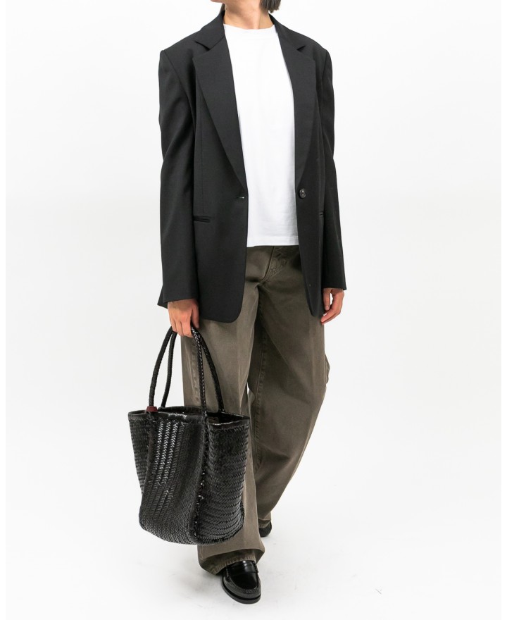 Tela - Women's Black Single-Breasted Diver Jacket 060098 X001 NERO I25