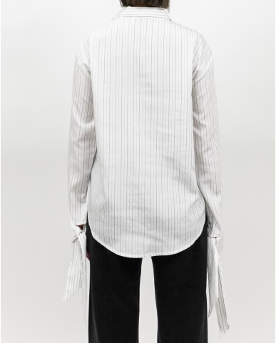 Tela - Camicia Rebel Fiocco Righe Bianca Donna 020155 Y001 FANTASIA I25