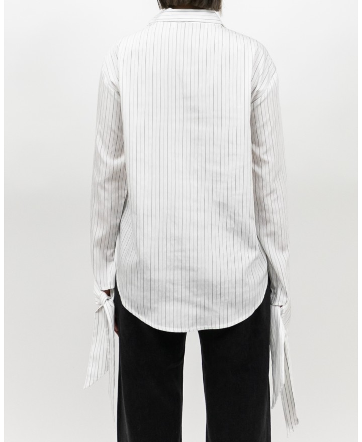 Tela - Camicia Rebel Fiocco Righe Bianca Donna 020155 Y001 FANTASIA I25