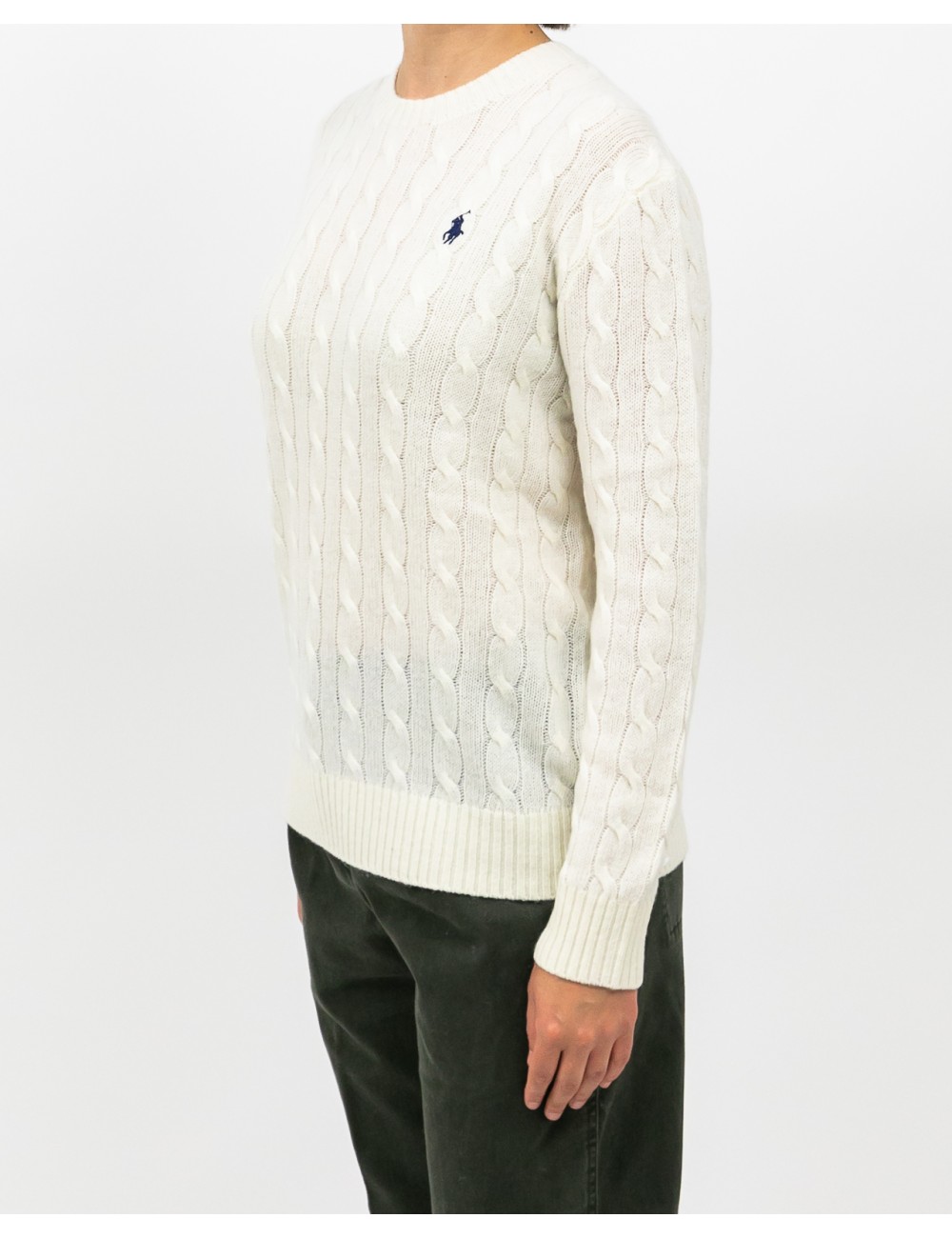 Polo Ralph Lauren - Maglia Over Treccia Bianca Donna 211972115004 I25