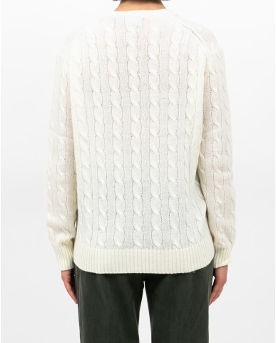 Polo Ralph Lauren - Maglia Over Treccia Bianca Donna 211972115004 I25