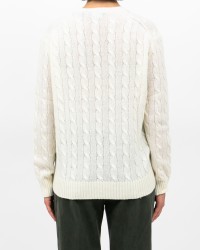 Polo Ralph Lauren - Maglia Over Treccia Bianca Donna 211972115004 I25