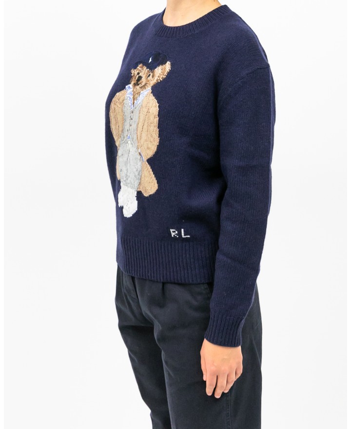 Polo Ralph Lauren - Maglia Bear Blu Donna 211972139001 I25